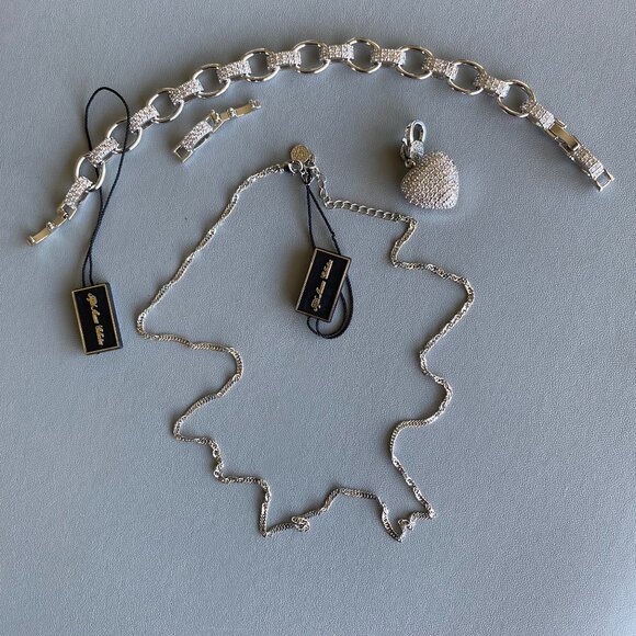 3 Piece Crystal Silver tone Necklace, bracelet & pendant - Picture 5 of 10